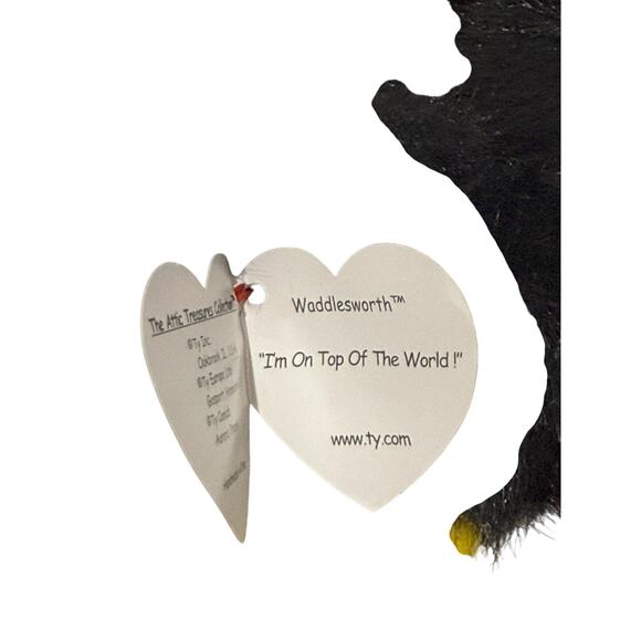 Ty Attic Treasures Penguin "Waddlesworth"  Hat & Scarf 1993 Beanie Baby - Picture 3 of 3